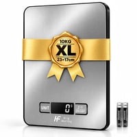 Cântar digital de bucătărie HomeFashion 23x17 cm, 10 kg/1 g, suprafață din oțel inoxidabil, cu afișaj LCD, cântar alimentar multifuncțional pentru uz casnic 1