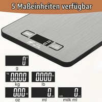 Cântar digital de bucătărie HomeFashion 23x17 cm, 10 kg/1 g, suprafață din oțel inoxidabil, cu afișaj LCD, cântar alimentar multifuncțional pentru uz casnic 5