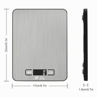 Cântar digital de bucătărie HomeFashion 23x17 cm, 10 kg/1 g, suprafață din oțel inoxidabil, cu afișaj LCD, cântar alimentar multifuncțional pentru uz casnic 2
