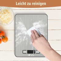 Cântar digital de bucătărie HomeFashion 23x17 cm, 10 kg/1 g, suprafață din oțel inoxidabil, cu afișaj LCD, cântar alimentar multifuncțional pentru uz casnic 7