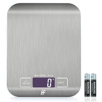 Digitálna kuchynská váha HomeFashion s nosnosťou 5000 g a presnosťou 1 g, LCD displej, nerezová plocha, 6 merných jednotiek, funkcia TARA, ideálna na pečenie a varenie 1