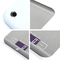 Digitálna kuchynská váha HomeFashion s nosnosťou 5000 g a presnosťou 1 g, LCD displej, nerezová plocha, 6 merných jednotiek, funkcia TARA, ideálna na pečenie a varenie 2