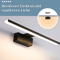 Homefire LED kupaonska rasvjeta za ogledalo 30 cm 6W, svjetiljka za montažu na ogledalo, 4000K neutralno bijelo svjetlo 4