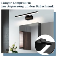 Homefire LED kupaonska rasvjeta za ogledalo 30 cm 6W, svjetiljka za montažu na ogledalo, 4000K neutralno bijelo svjetlo 2