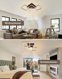 Moderný stropný ventilátor so svetlom Homefire 68 cm – LED stropný ventilátor so 6 rýchlosťami, stmievateľný, s diaľkovým ovládaním a časovačom, denné svetlo 8