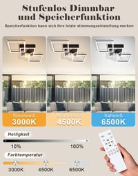Moderný stropný ventilátor so svetlom Homefire 68 cm – LED stropný ventilátor so 6 rýchlosťami, stmievateľný, s diaľkovým ovládaním a časovačom, denné svetlo 2