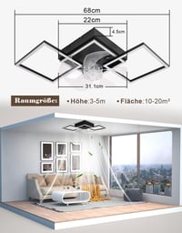 Moderný stropný ventilátor so svetlom Homefire 68 cm – LED stropný ventilátor so 6 rýchlosťami, stmievateľný, s diaľkovým ovládaním a časovačom, denné svetlo 6