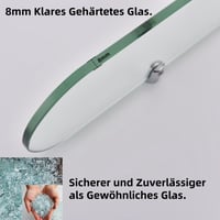 Raft de perete din sticlă securizată HomeHeng 8 mm, cu cleme de fixare cromate, transparent, 35 x 12 cm, pentru baie 3
