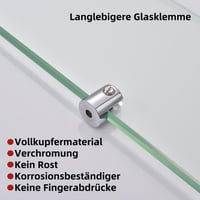 Raft de perete din sticlă securizată HomeHeng 8 mm, cu cleme de fixare cromate, transparent, 35 x 12 cm, pentru baie 4