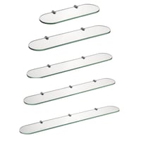 Sklenená polica HomeHeng E3308-35HC, 8 mm tvrdené sklo, s chrómovými úchytmi – priehľadná – 35x12 cm 2