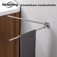 HomeHeng Kétszáras forgatható törölközőtartó rozsdamentes acél fényes króm fali törölközőrúd fúrással H91201B 2