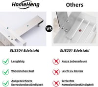 HomeHeng Rozsdamentes Acél Zuhanypult Dupla Kosár Nikkel Szín 6