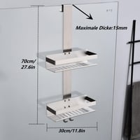 HomeHeng Rozsdamentes Acél Zuhanypult Dupla Kosár Nikkel Szín 3