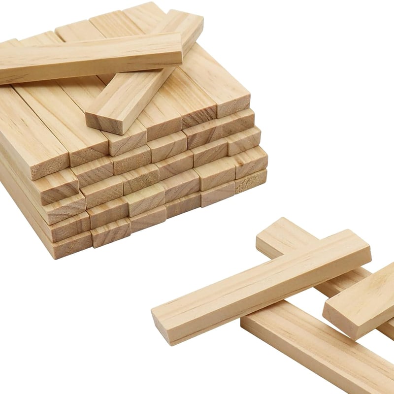 HOMEJOY 40 db natúr fa kézműves építőelem tömb 9,2 x 2 x 0,8 cm fapálcikák barkács díszítéshez DIY projektekhez