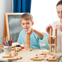 HOMEJOY 40 db natúr fa kézműves építőelem tömb 9,2 x 2 x 0,8 cm fapálcikák barkács díszítéshez DIY projektekhez 7
