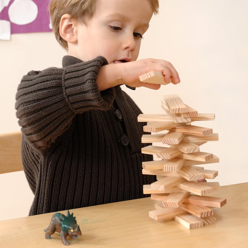 HOMEJOY 40 db natúr fa kézműves építőelem tömb 9,2 x 2 x 0,8 cm fapálcikák barkács díszítéshez DIY projektekhez