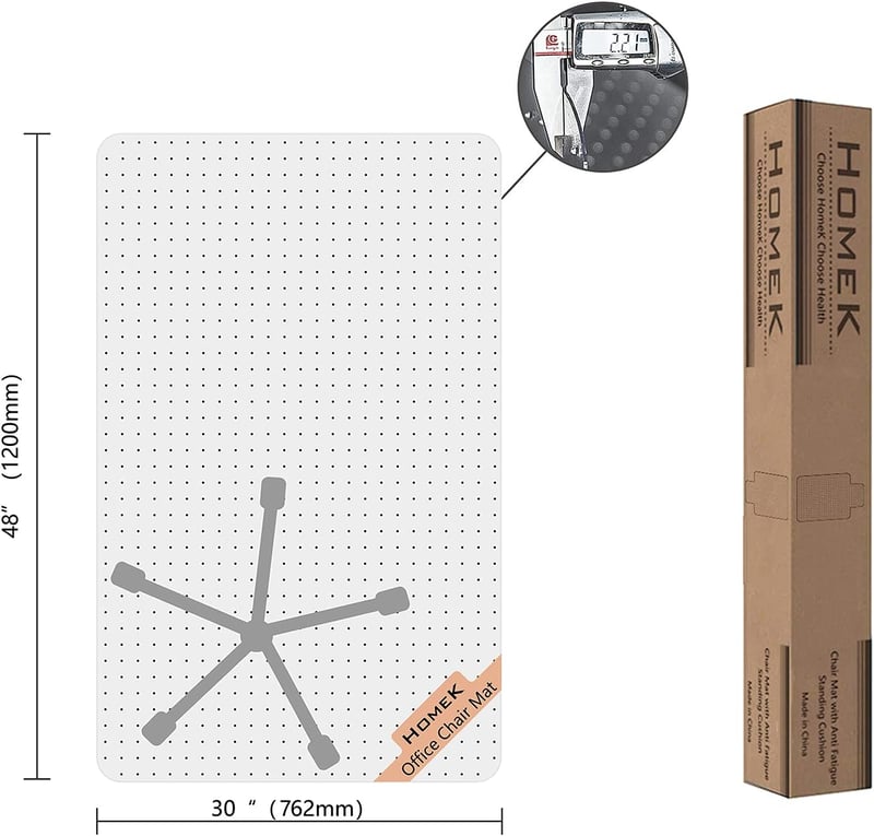 HOMEK Padlóvédő Szőnyeg 75x120 cm Átlátszó Csúszásmentes PVC Irodai Szék Alátét Otthoni Iroda Szőnyegvédelem