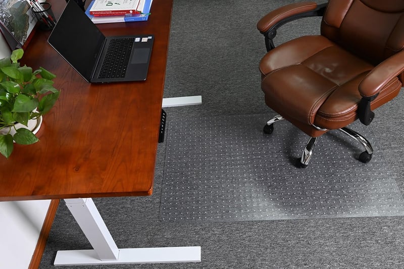 HOMEK Padlóvédő Szőnyeg 75x120 cm Átlátszó Csúszásmentes PVC Irodai Szék Alátét Otthoni Iroda Szőnyegvédelem