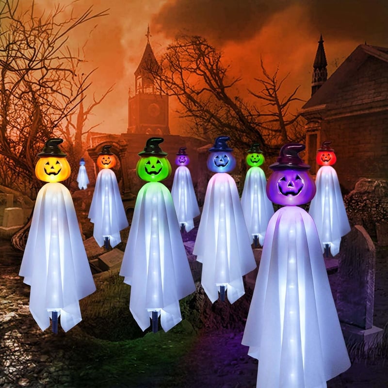 Homeleo 4 darabos napelemes szellem tök Halloween dekoráció kültéri