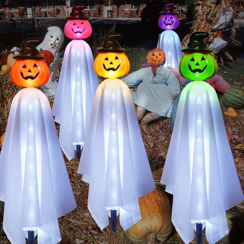 Homeleo 4 darabos napelemes szellem tök Halloween dekoráció kültéri