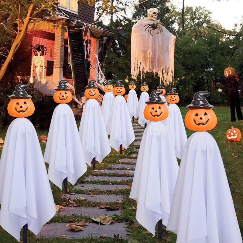 Homeleo 4 darabos napelemes szellem tök Halloween dekoráció kültéri