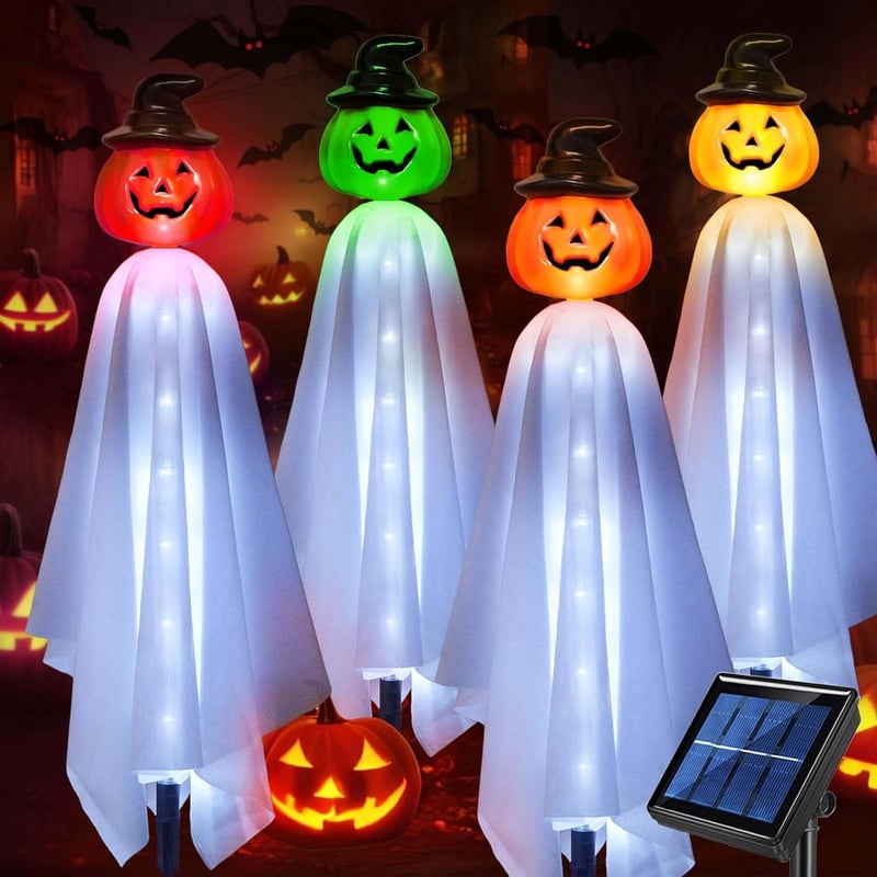 Homeleo 4 darabos napelemes szellem tök Halloween dekoráció kültéri