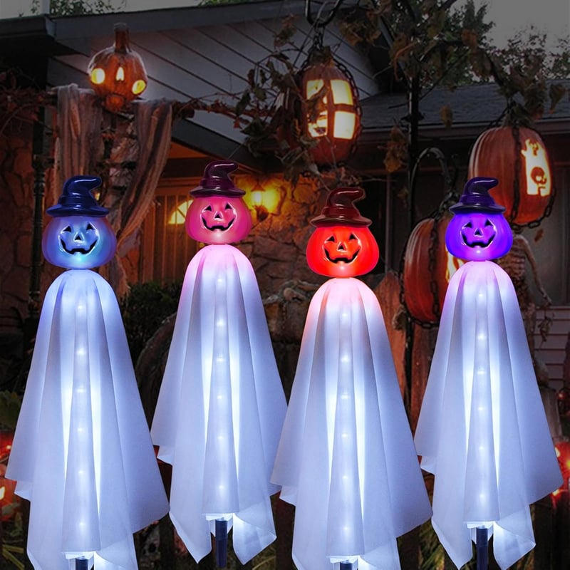 Homeleo 4 darabos napelemes szellem tök Halloween dekoráció kültéri