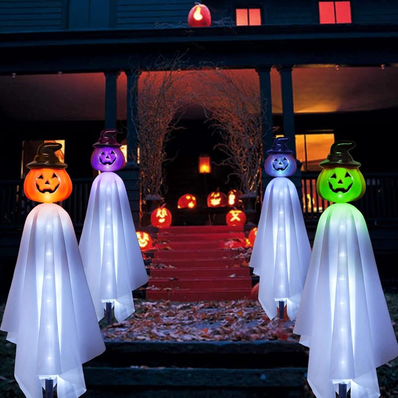 Homeleo 4 darabos napelemes szellem tök Halloween dekoráció kültéri