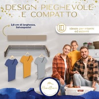 Homellence Összecsukható Falra Szerelhető Ruhaszárító 100cm Bézs - 100 cm, Beige/Cappuccino 6
