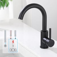 Baterie de joasă presiune Homelody pentru baie și bucătărie, negru, baterie pentru lavoar 1