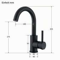 Baterie de joasă presiune Homelody pentru baie și bucătărie, negru, baterie pentru lavoar 6
