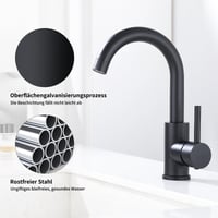 Baterie de joasă presiune Homelody pentru baie și bucătărie, negru, baterie pentru lavoar 4