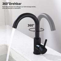 Baterie de joasă presiune Homelody pentru baie și bucătărie, negru, baterie pentru lavoar 3
