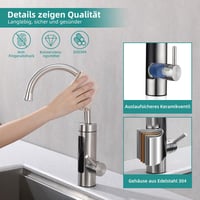 HOMELODY Elektromos Csaptelep Instant Vízmelegítővel 230V Rozsdamentes Acél LED Kijelzővel 5