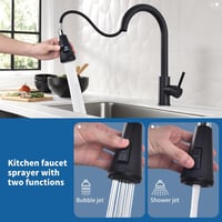 HOMELODY konyhai csap LED hőmérséklet-kijelzővel, kihúzható, 2 sugárfunkció - fekete 3