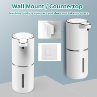 HOMELYLIFE 380ml Automata Szappan Adagoló - Újratölthető Érintésmentes Habszappan Adagoló, 4 Fokozatú, IR Szenzoros, Falra Szerelhető, Vízál 2