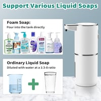 HOMELYLIFE 380ml Automata Szappan Adagoló - Újratölthető Érintésmentes Habszappan Adagoló, 4 Fokozatú, IR Szenzoros, Falra Szerelhető, Vízál 7