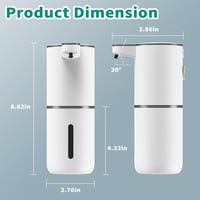 HOMELYLIFE 380ml Automata Szappan Adagoló - Újratölthető Érintésmentes Habszappan Adagoló, 4 Fokozatú, IR Szenzoros, Falra Szerelhető, Vízál 6