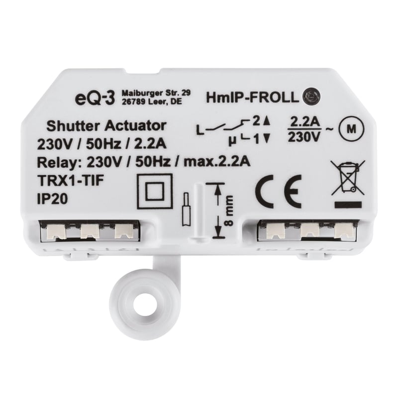 Homematic IP 151347A0 Podomietkový ovládač roliet – Inteligentná domácnosť, ovládanie cez aplikáciu, Alexu a Google Assistant, pre 1 roletu, inteligentné rozšírenie pre elektrické rolety