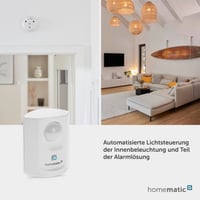 Homematic IP Snímač pohybu so senzorom stmievania 142722A0 biely, interiérový, smart domácnosť, aplikácia, alarm, osvetlenie, úspora energie, Smart Home 5
