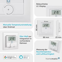 Inteligentný nástenný termostat Homematic IP so snímačom vlhkosti 156669A0 – Digitálny termostat pre radiátorové/podlahové kúrenie, aplikácia, Alexa, Google Home 4