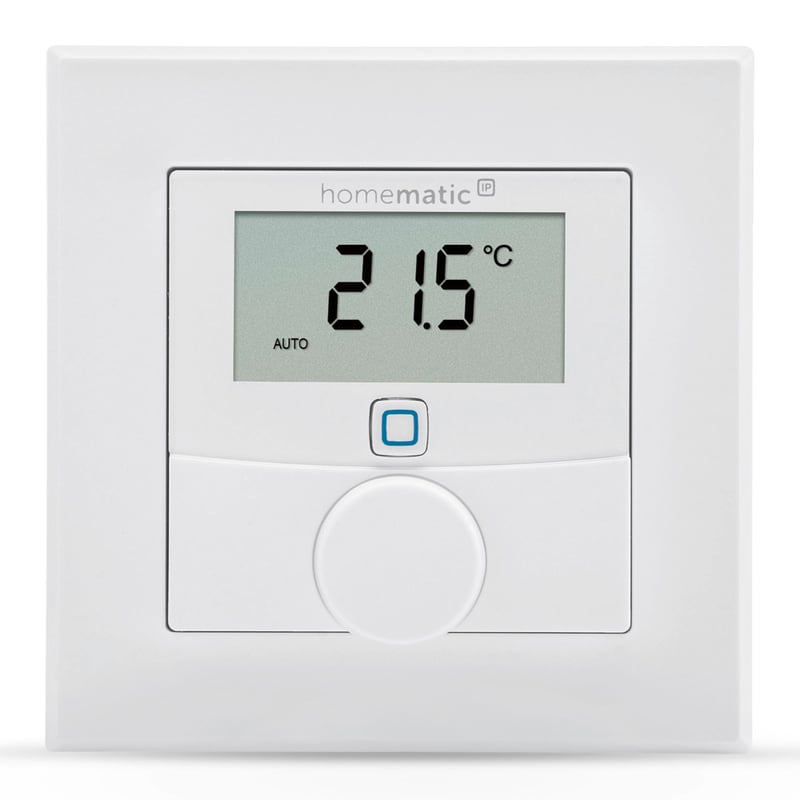 Inteligentný nástenný termostat Homematic IP so snímačom vlhkosti 156669A0 – Digitálny termostat pre radiátorové/podlahové kúrenie, aplikácia, Alexa, Google Home
