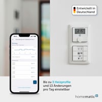 Inteligentný nástenný termostat Homematic IP so snímačom vlhkosti 156669A0 – Digitálny termostat pre radiátorové/podlahové kúrenie, aplikácia, Alexa, Google Home 3