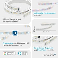 Homematic IP okos LED szalag 1m, app vezérlés, Google Assistant és Alexa kompatibilis 3