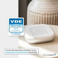 Senzor na kľučku okna Homematic IP 142800A0 s bielym a strieborným krytom, digitálny senzor, inteligentné monitorovanie okien, energeticky úsporné vykurovanie, ovládanie cez aplikáciu 4