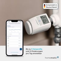 Inteligentný radiátorový termostat Homematic IP 140280A0 – inteligentná regulácia kúrenia s aplikáciou, hlasovým ovládaním Alexa a Google Home, úspora energie 2