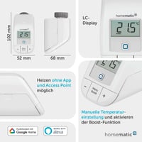 Inteligentná radiátorová hlavica Homematic IP Basic 153412A3 – Digitálny termostat, ovládanie cez aplikáciu, Alexu a Google Home, jednoduchá inštalácia 3