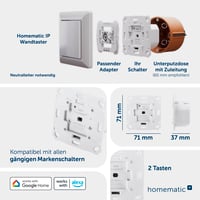 Actor Homematic IP pentru întrerupător de marcă – Modul de control pentru rulouri în sisteme de casă inteligentă 3