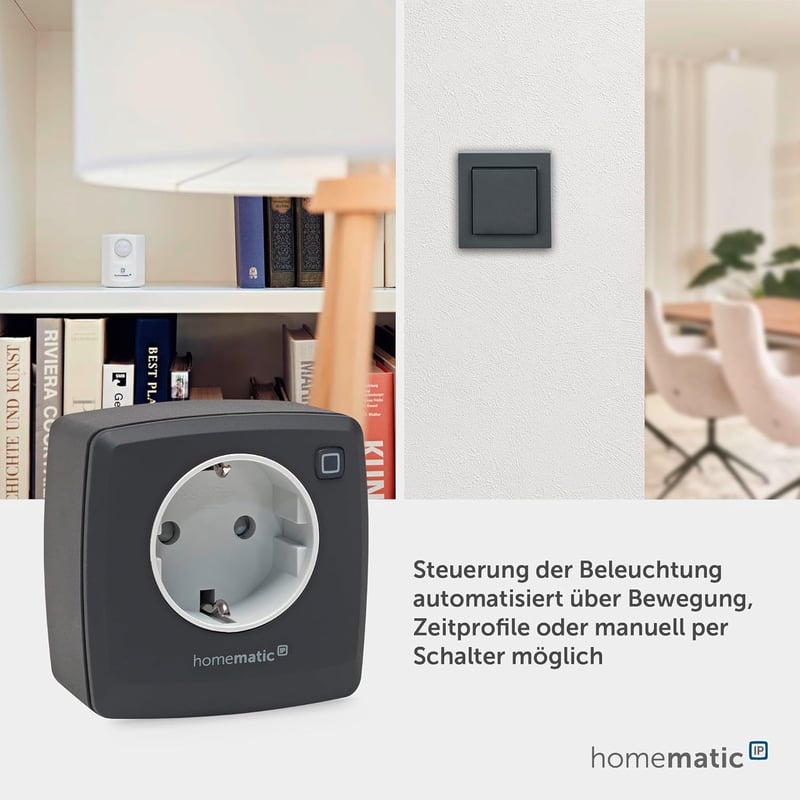 Homematic IP Smart Home Dimmer Aljzat Fázisszabályozás Antracit - Switch and dim, anthracite