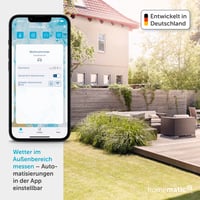 Homematic IP Wettersensor Plus vonkajší senzor počasia pre inteligentné domácnosti, meranie teploty, vlhkosti a rýchlosti vetra, 4,5 V 3